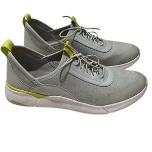 COLE HAAN GRANDSPORT TRAINER GLACIER GREY & LIME SLIP-ON SNEAKER STITCHLITE Sz 8